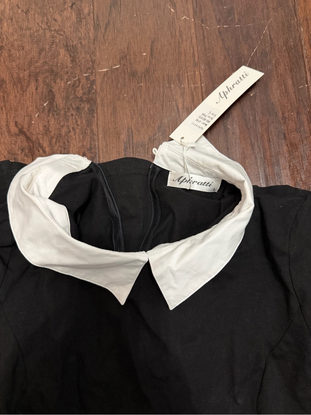 Wednesday Adams Halloween costume Black Top with White Contrast Collar
